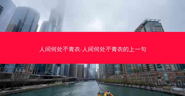 人间何处不青衣-人间何处不青衣的上一句