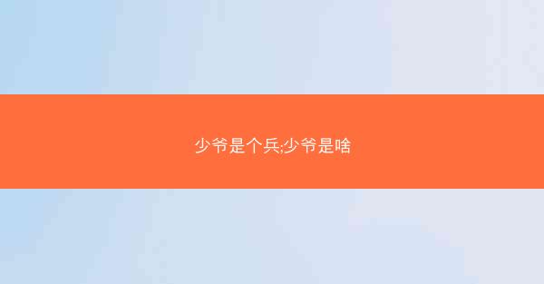 少爷是个兵;少爷是啥