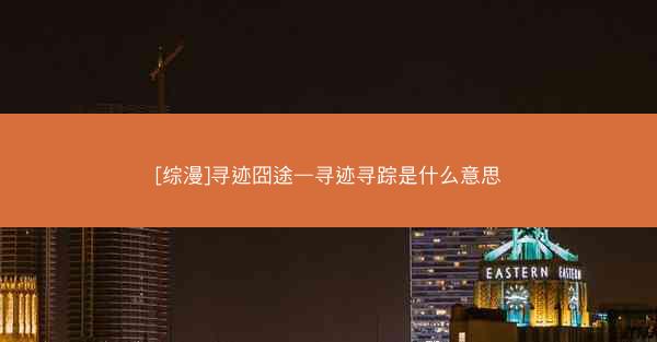 [综漫]寻迹囧途—寻迹寻踪是什么意思