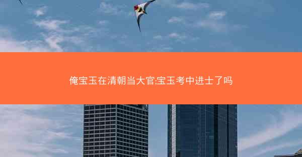 俺宝玉在清朝当大官;宝玉考中进士了吗