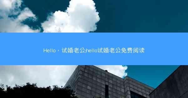 Hello，试婚老公;hello试婚老公免费阅读